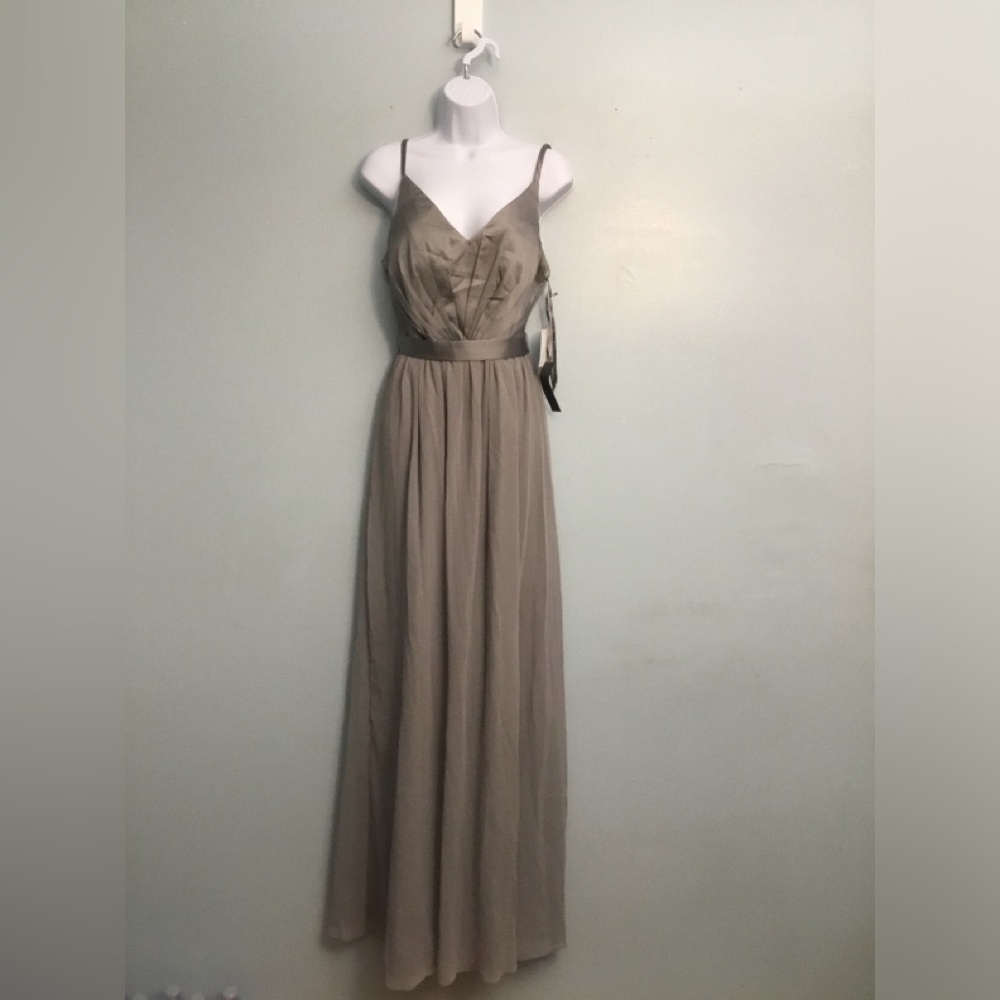 Vera Wang Taupe Maxi Dress